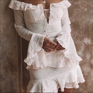 NEW! Sabo Skirt eyelet off the shoulder dress